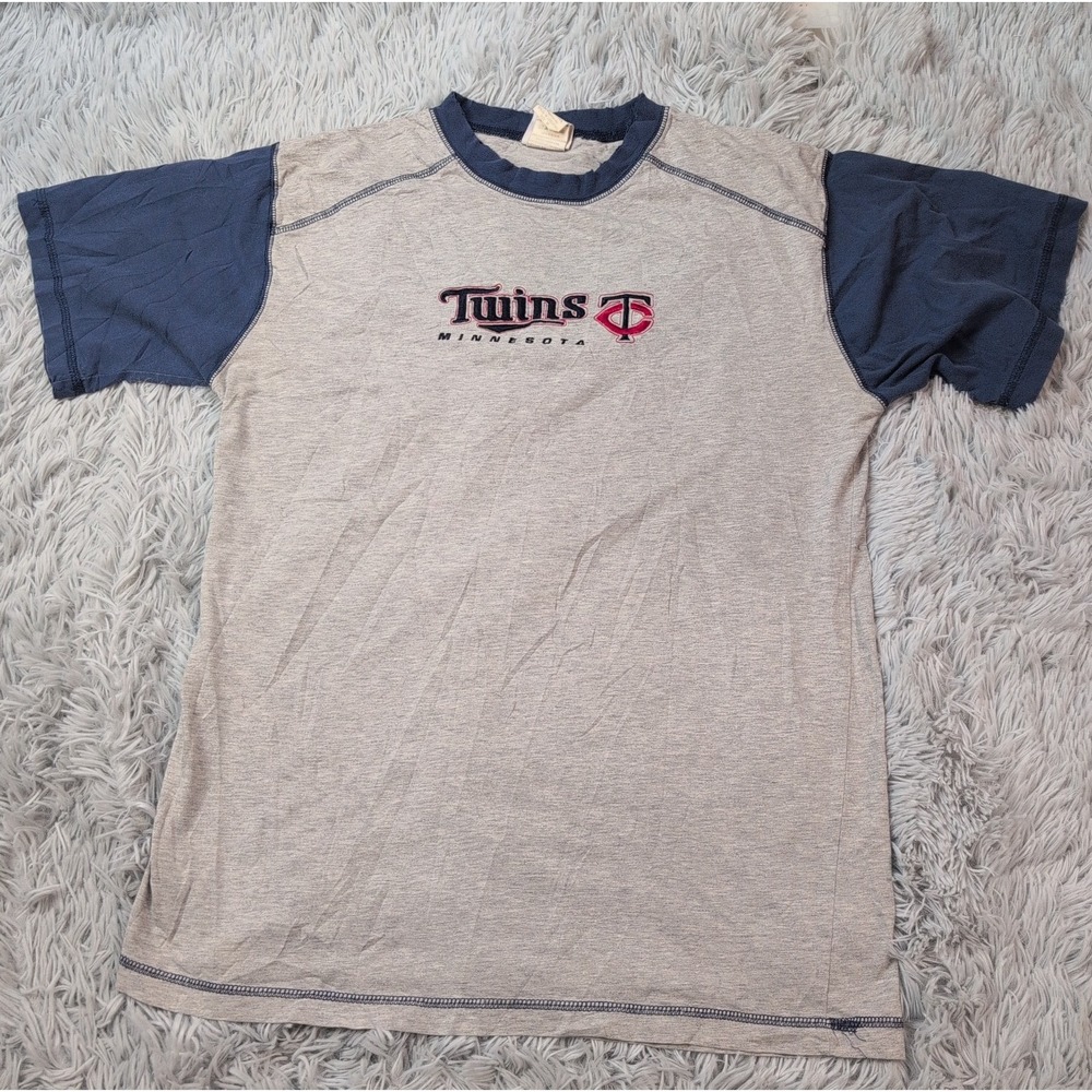 Vintage Minnesota Twins Shirt Womens M Blue Tee Baseball MLB Athletic Embroidery